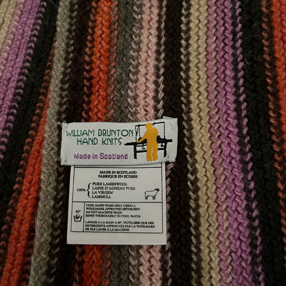 William Brenton hand knit scarf NWOT